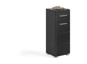 4066432003459 - Ebuy24 - Linus Badschrank 1 Tür 1 Schublade Hochglanz schwarzschwarz - Schwarz