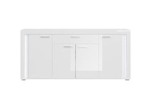 4066432004944 - Ebuy24 - Skylight Sideboard 4 Türen 1 Schublade mit Licht Hochglanz weißGlas grauweiß