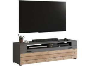 4066432005477 - Lowboard INOSIGN Aalborg Sideboards Gr B H T 140 cm x 43 cm x 40 cm grau (grau no x oak nb) Lowboards