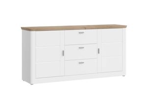 4066432009154 - Michigan Sideboard 2 Türen 3 Schubladen matt weißEiche dekorweiß