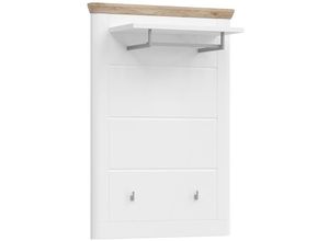 4066432009208 - Ebuy24 - Michigan Wandgarderobe 1 Ablage 1 Kleiderstange 2 Kleiderhaken matt weißEiche dekorweiß