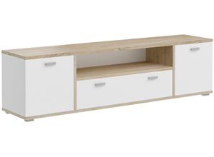 4066432010631 - Lowboard INOSIGN Odense Sideboards Gr B H T 181 cm x 49 cm x 40 cm weiß (weiß nb sonoma eiche hell nb) Lowboards Breite 181 cm