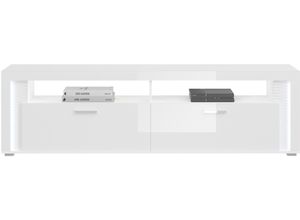 4066432011201 - Lowboard INOSIGN Viborg Sideboards Gr B H T 201 cm x 58 cm x 46 cm weiß (weiß nb hochglanz) Lowboards inkl Vertikaler Frontbeleuchtung