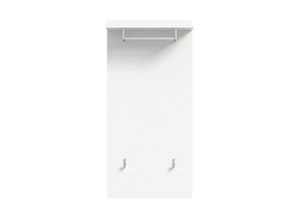 4066432012055 - Ebuy24 - Prego Wandgarderobe 1 Ablage 1 Kleiderstange 2 Kleiderhaken Hochglanz weißweiß - Weiß