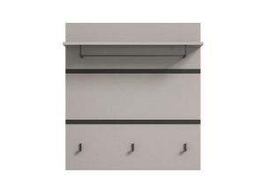 4066432013243 - Ebuy24 - Jaru Wandgarderobe 1 Ablage 1 Kleiderstange 3 Kleiderhaken grauschwarz - Grau