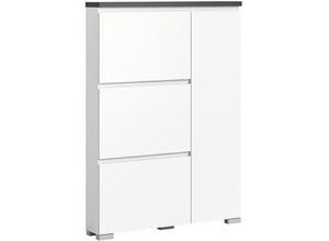 4066432013557 - Shoelove Schuhschrank 1 Tür 3 Klaptüren 95x130cm weißgrau