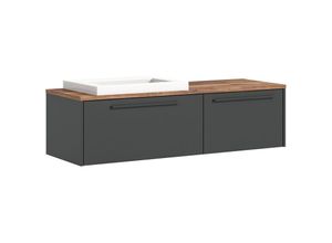 4066432014899 - Ebuy24 - Ramon Waschbeckenunterschrank 140cm 2 Schubladen grauEiche dekor