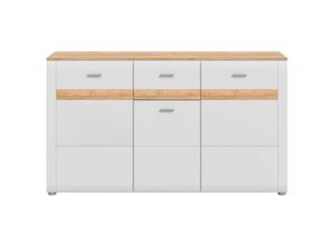 4066432016695 - Ebuy24 - Ashton Sideboard 3 Türen 1 Schublade matt hellgrauEiche dekor