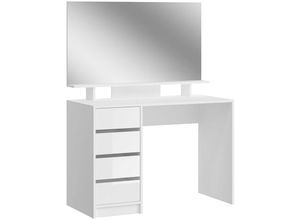 4066432021941 - Ebuy24 - Emma Konsolentisch 4 Schubladen 1 Regal mit Spiegel weiß Hochglanz