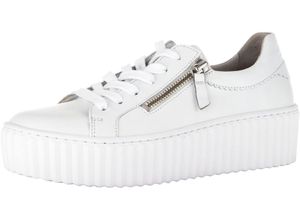 4066558479848 - Gabor® Sneaker Plateau Leder für Damen weiß 39