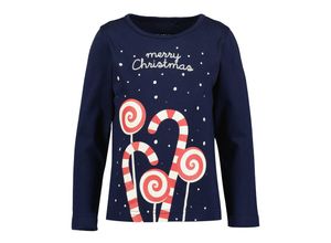 4066646173030 - - Langarmshirt MERRY CHRISTMAS in ultramarin Gr92