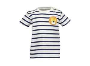 4066646334479 - - T-Shirt LITTLE LION gestreift in weiß ultramarin Gr68