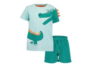 4066646335827 - - T-Shirt HELLO KROCO mit Shorts in sea Gr74