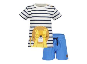 4066646335902 - - T-Shirt HELLO LION mit Shorts in offwhite blau Gr68