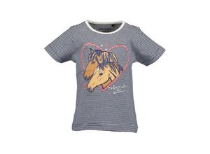 4066646352466 - - T-Shirt HORSES in blau weiß gestreift Gr98