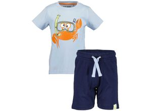 4066646354682 - - T-Shirt SNORKELING CRAB mit Bermudashorts in hellblau blau Gr92