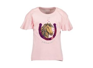 4066646364049 - - T-Shirt GIRLS HORSE CLUB mit Wendepailletten in rosa Gr104