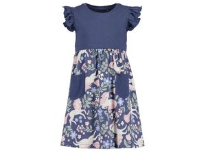 4066646410692 - - Kurzarmkleid FLOWER UNICORNS in blau Gr92