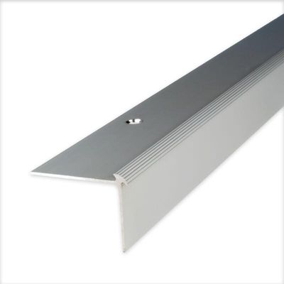 4066676166330 - Treppenkante Aluminium eloxiert Silber Breite 40 mm Höhe 30 mm Länge 2700 mm Gebohrt Treppenkantenprofil Treppenwinkel Winkelprofil Kombiwinkel 1