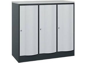 4066681256392 - Garderobenschrank Resisto 3 Abteile 3 Fächer B 1148 x T 540 x H 1077 mm Anthrazitgrau Lichtgrau