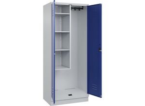 4066681660861 - Putzmittelschrank Classic PLUS 080120-02 S10003 enzianblau lichtgrau 800 x 500 x 1950 cm aufgebaut 4066681660861 CP