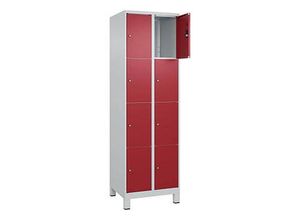 4066681680319 - Schließfachschrank Classic Plus lichtgrau rubinrot 080010-204 S10001 8 Schließfächer 600 x 500 x 1950 cm 4066681680319 CP