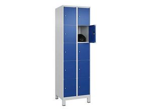 4066681680487 - Schließfachschrank Classic Plus enzianblau lichtgrau 080010-205 S10003 10 Schließfächer 600 x 500 x 1950 cm 4066681680487 C