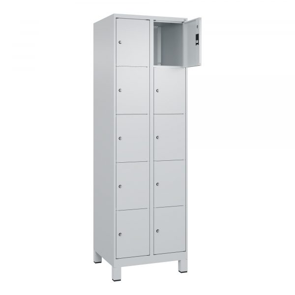 4066681680548 -  C+P Schließfachschrank Classic PLUS 2x5Fächer 1950x600x500mm lgrlgr 4066681680548 C + P Möbelsysteme