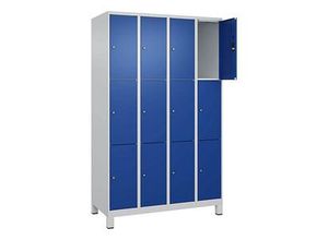 4066681681989 - Schließfachschrank Classic Plus enzianblau lichtgrau 080010-403 S10003 12 Schließfächer 1200 x 500 x 1950 cm 4066681681989 