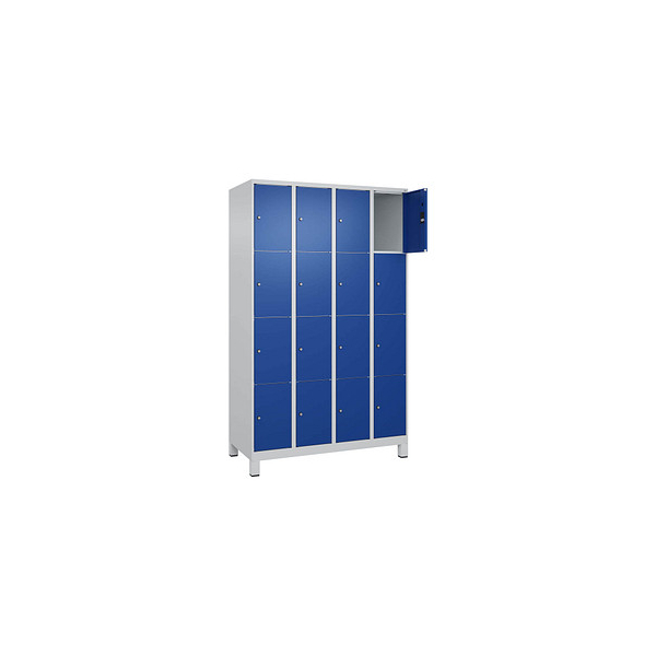 4066681682139 - Schließfachschrank Classic Plus enzianblau lichtgrau 080010-404 S10003 16 Schließfächer 1200 x 500 x 1950 cm 4066681682139 