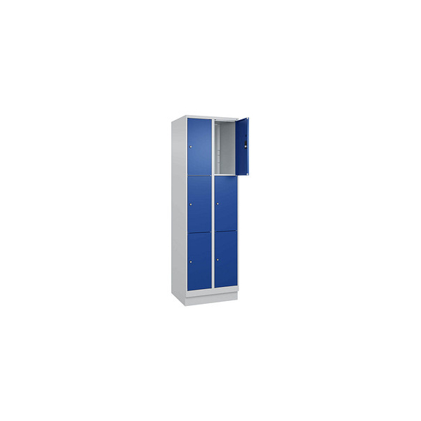 4066681683334 - Schließfachschrank Classic PLUS enzianblau lichtgrau 080020-203 S10003 6 Schließfächer 600 x 500 x 1950 cm 4066681683334 CP