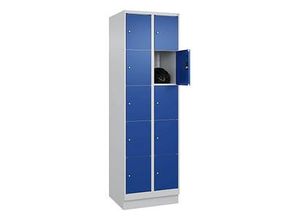 4066681683631 - Schließfachschrank Classic PLUS enzianblau lichtgrau 080020-205 S10003 10 Schließfächer 600 x 500 x 1950 cm 4066681683631 C