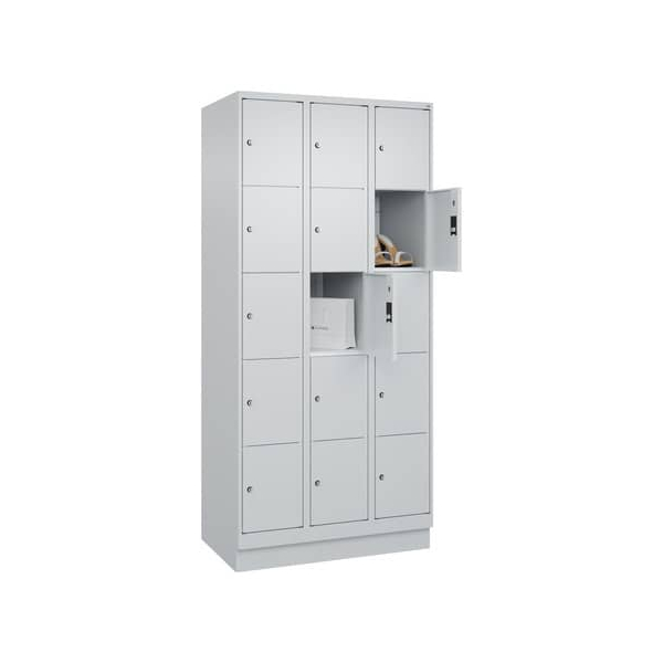 4066681684591 - CP Schließfachschrank Classic PLUS lichtgrau 080020-305 S10009 15 Schließfächer 900 x 500 x 1950 cm