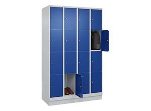 4066681685284 - Schließfachschrank Classic PLUS enzianblau lichtgrau 080020-404 S10003 16 Schließfächer 1200 x 500 x 1850 cm 4066681685284 