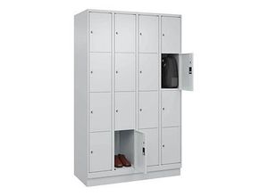 4066681685345 - Schließfachschrank Classic PLUS lichtgrau 080020-404 S10009 16 Schließfächer 1200 x 500 x 1850 cm 4066681685345 C+P-Möbel