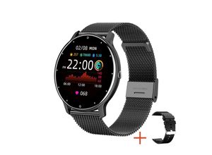 4066708421352 - TPFNet Smart Watch   Fitness Tracker IP67 - Milanaise Armband + Silikon Armband - Android & IOS - Schwarz