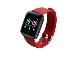 4066708472873 - TPFNet Smart Watch   Fitness Tracker IP67 - Silikon Armband - Android & IOS - Rot