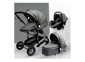 4066708477885 - Kombi-Kinderwagen 3in1 Set - Modell 2 Stoff - Schwarz