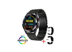 4066708521106 - TPFNet Smart Watch   Fitness Tracker IP67 - Edelstahl Armband + Milanaise & Silikon Armband - Android & IOS - Silber