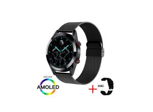 4066708521113 - TPFNet Smart Watch   Fitness Tracker IP67 - Milanaise Armband + Silikon Armband - Android & IOS - Schwarz