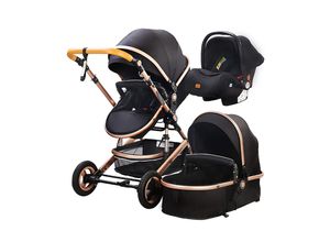 4066708662793 - Kombi-Kinderwagen 3in1 Set - Modell Lux 7 Stoff - Schwarz