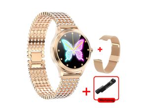 4066708663899 - TPFNet Damen Smart Watch   Fitness Tracker IP68 - Milanaise Armband - Android & IOS - Silber