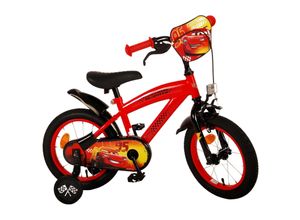 4066708667224 - TPFSports Disney Cars Kinderfahrrad - Jungen - 14 Zoll - Rücktritt + Handbremse - Rot