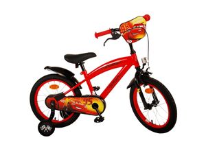 4066708667347 - TPFSports Disney Cars Kinderfahrrad - Jungen - 16 Zoll - Rücktritt + Handbremse - Rot