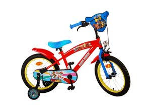 4066708667392 - TPFSports Paw Patrol Kinderfahrrad - Jungen - 16 Zoll - Rücktritt + Handbremse - Rot