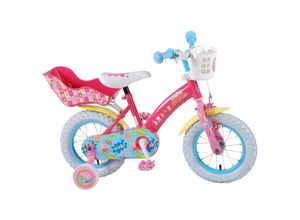 4066708728727 - TPFSports Peppa Pig Kinderfahrrad - Mädchen - 12 Zoll - Rücktritt + Handbremse - Pink