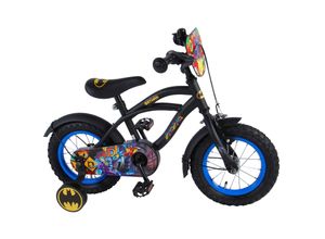 4066708728819 - TPFSports DC Batman Kinderfahrrad - Jungen - 12 Zoll - Rücktritt + Handbremse - Schwarz