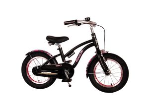 4066708730133 - TPFSports Miracle Cruiser Kinderfahrrad - Mädchen - 14 Zoll - Rücktritt + Handbremse - Mattschwarz