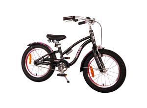 4066708730508 - TPFSports Miracle Cruiser Kinderfahrrad - Mädchen - 16 Zoll - Rücktritt + Handbremse - Mattschwarz