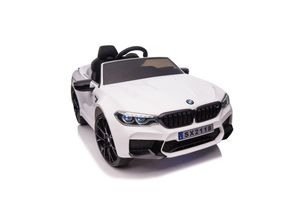 4066708826829 - Elektro-Kinderauto BMW M5 weiss - Kinderauto - Elektroauto - Ledersitz und Sicherheitsgurt